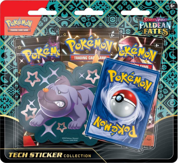 [Pre-Order] Pokemon TCG: Scarlet & Violet 4.5 - Paldean Fates Tech Sticker Blister - Shiny Maschiff - PokeCards Australia