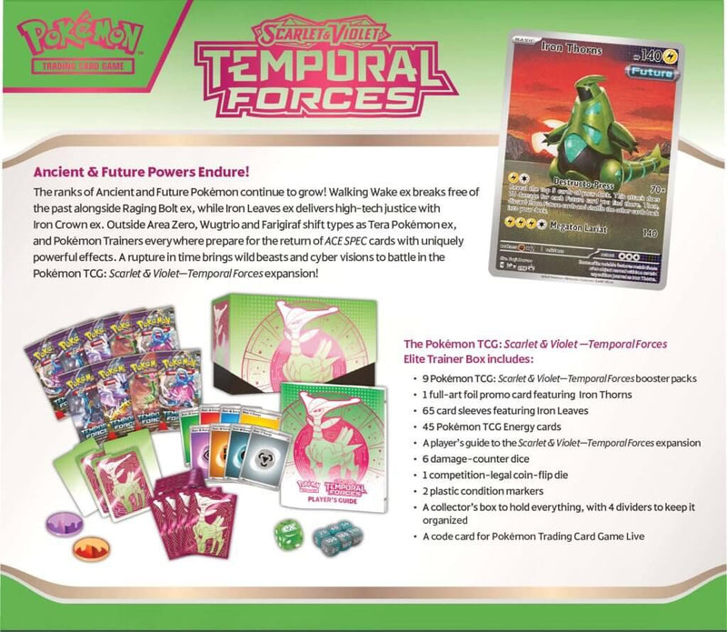 [Pre-Order] Pokemon TCG: Scarlet & Violet 5 - Temporal Forces Elite Trainer Box - Iron Leaves - PokeCards Australia