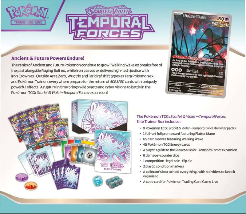 [Pre-Order] Pokemon TCG: Scarlet & Violet 5 - Temporal Forces Elite Trainer Box - Walking Wake - PokeCards Australia