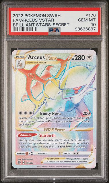 PSA 10 GEM MT: Pokemon TCG Arceus VSTAR 176/172 - Brilliant Stars