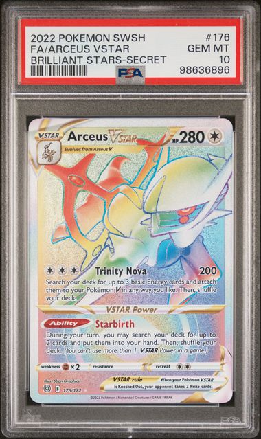 PSA 10 GEM MT: Pokemon TCG Arceus VSTAR 176/172 - Brilliant Stars