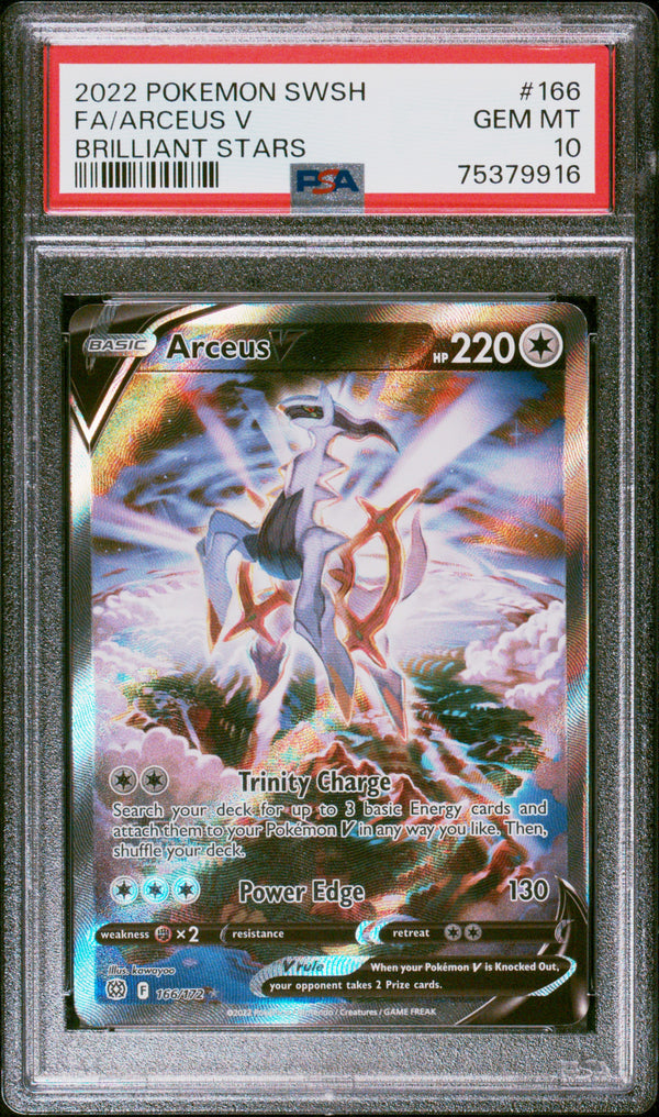 PSA 10 GEM MT: Pokemon TCG Arceus V 166/172 - Brilliant Stars