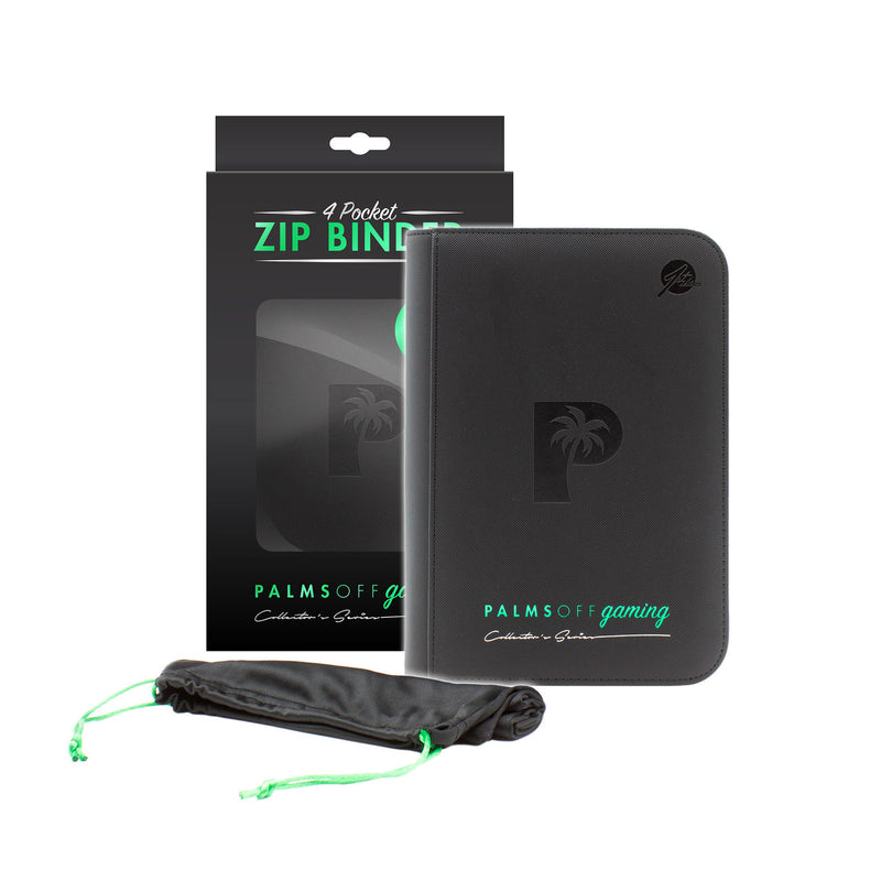 Palms Off Gaming : Collector's Series 4 Pocket Zip Trading Card Binder - BLACK