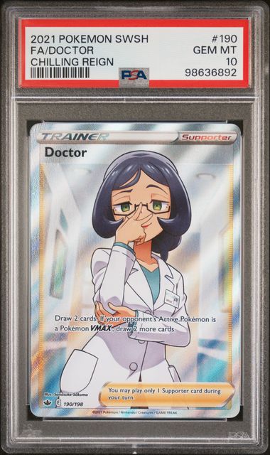 PSA 10 GEM MT: Pokemon TCG Doctor 190/198 - Chilling Reign