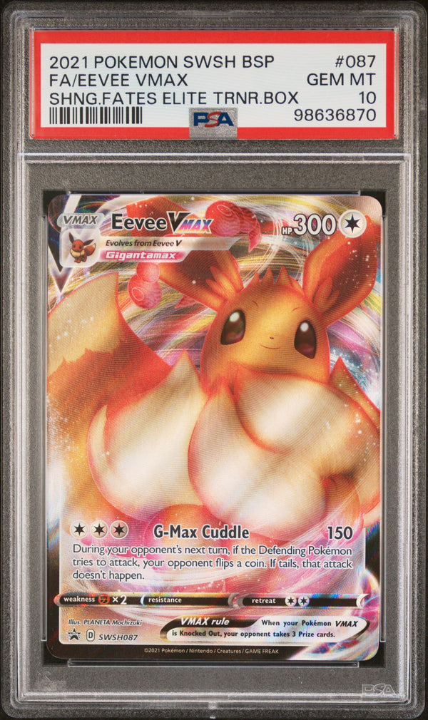 PSA 10 GEM MT: Pokemon TCG Eevee VMAX - SWSH087 - Shining Fates ETB Promo