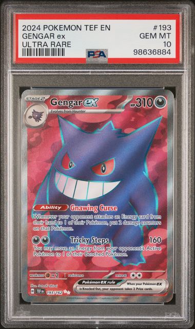 PSA 10 GEM MT: Pokemon TCG Gengar ex 193/162 - Temporal Forces