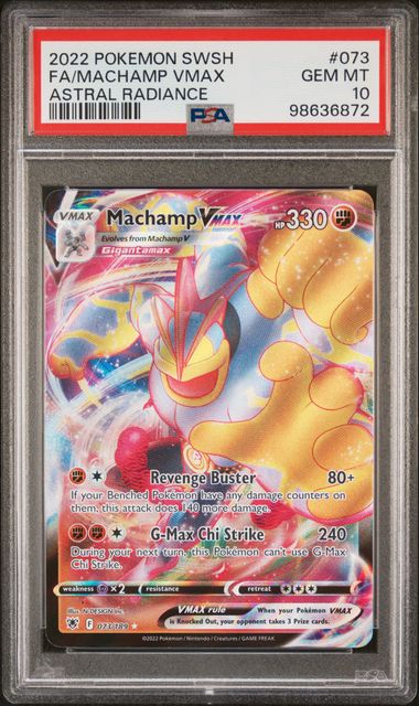 PSA 10 GEM MT: Pokemon TCG Machamp VMAX 073/189 - Astral Radiance