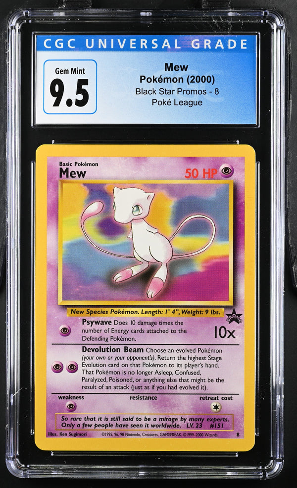 CGC GEM MINT 9.5: Pokemon TCG Mew - Black Star Promo 8 - Pokemon League