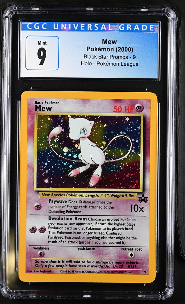 CGC MINT 9: Pokemon TCG Mew Holo - Black Star Promo 9 - Pokemon League