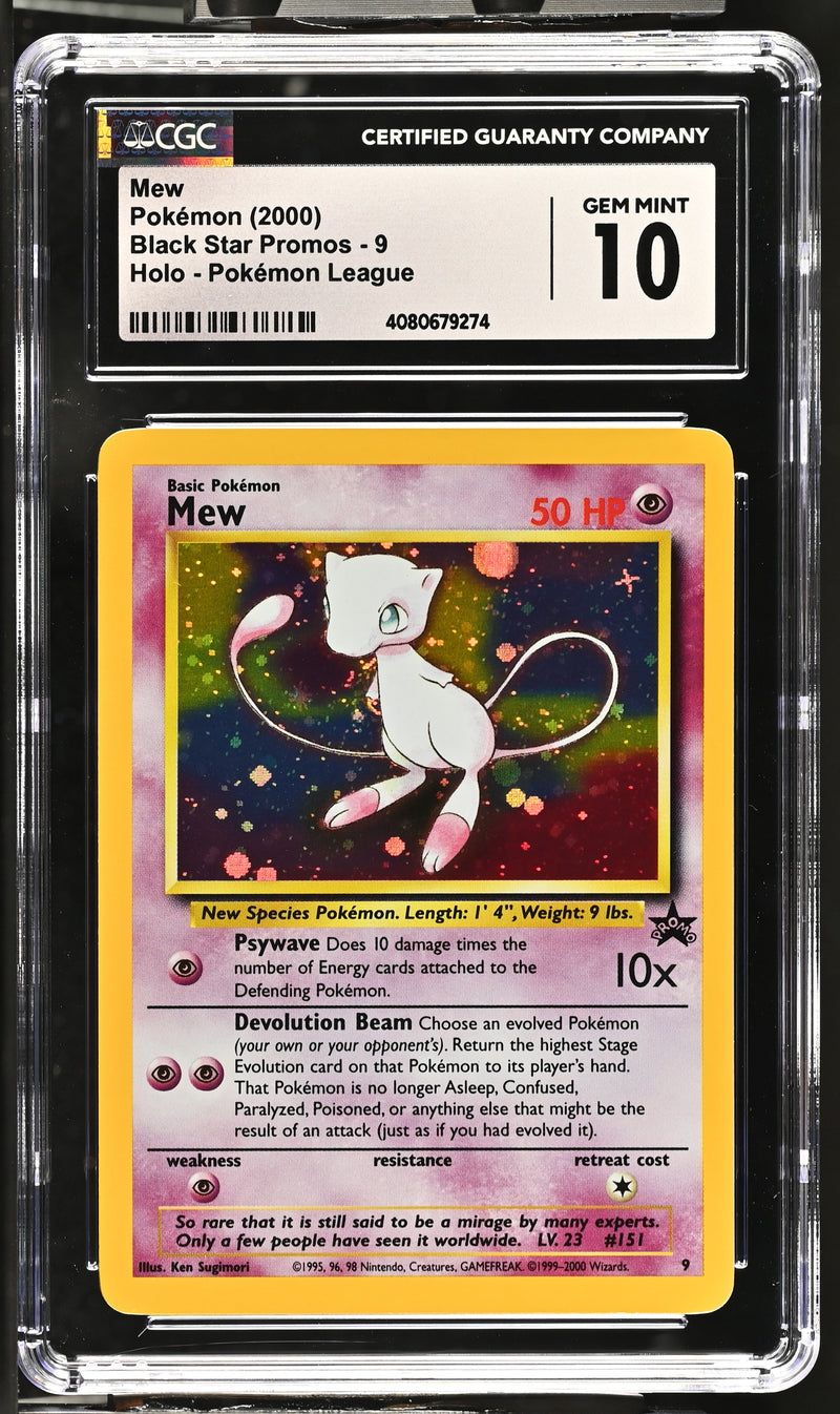 CGC GEM MINT 10: Pokemon TCG Mew Holo - Black Star Promo 9 - Pokemon League