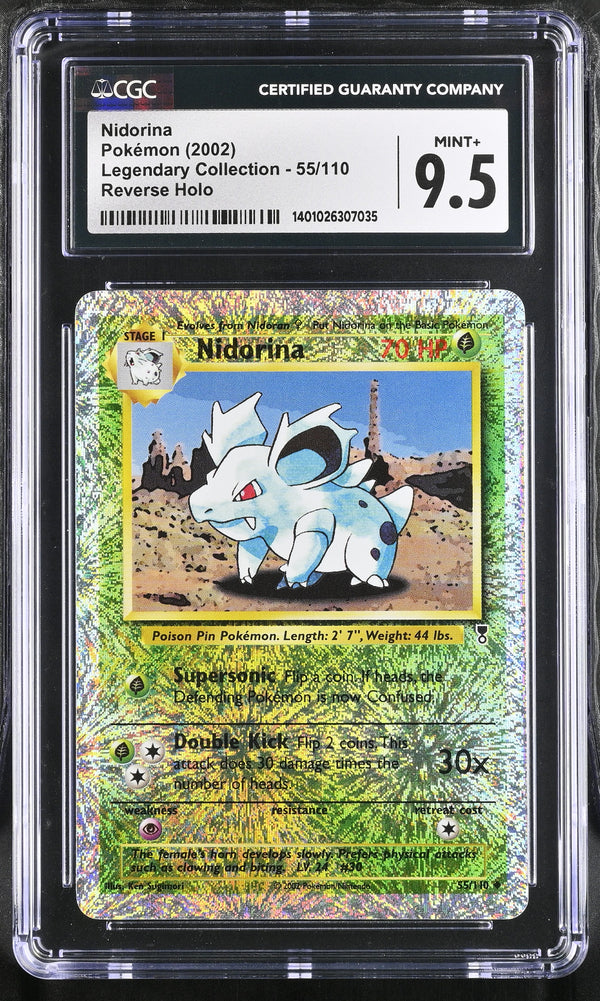 CGC MINT+ 9.5 : Pokemon TCG Nidorina Rev Holo - 55/110 - Legendary Collection