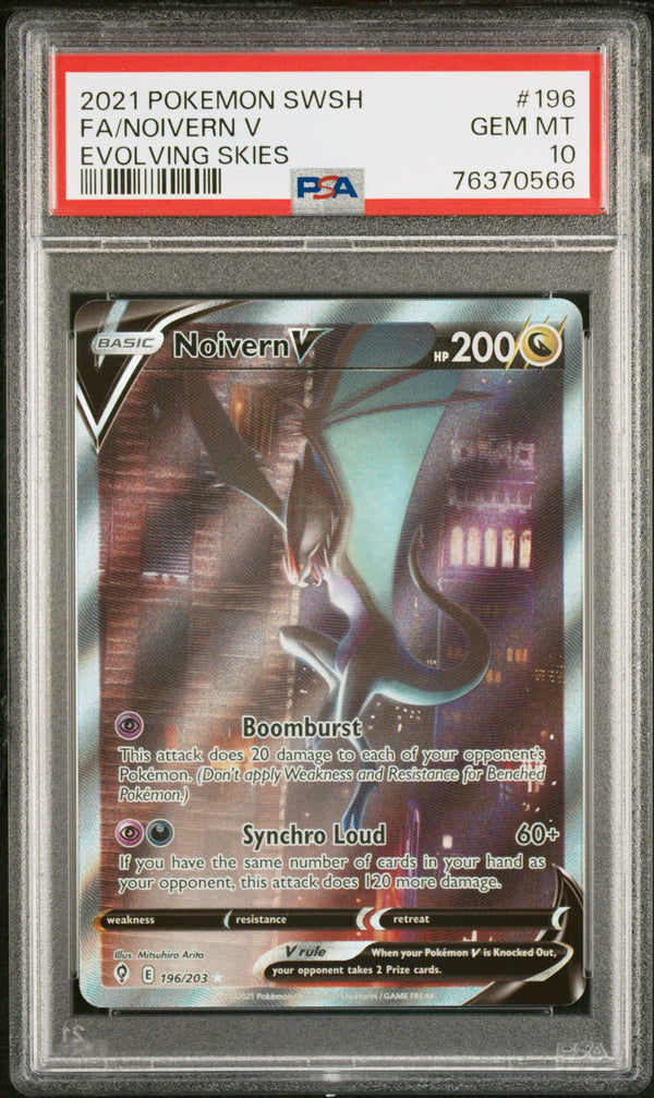 PSA 10 GEM MT: Pokemon TCG Noivern V 196/203 - Evolving Skies