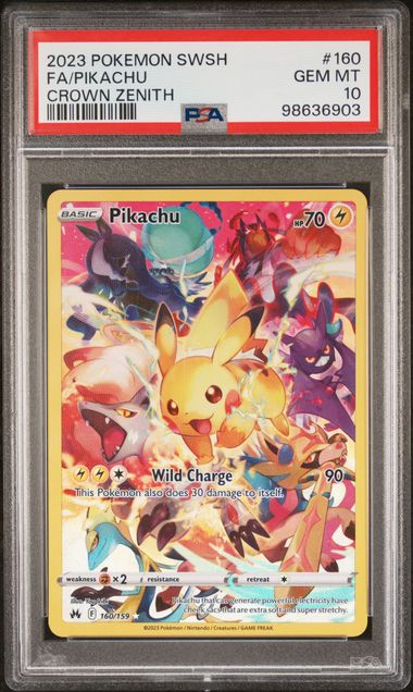 PSA 10 GEM MT: Pokemon TCG Pikachu 160/159 - Crown Zenith