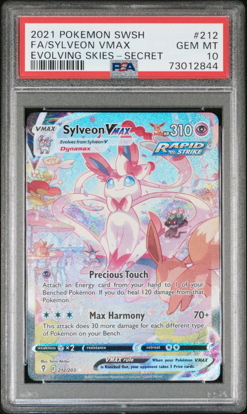 PSA 10 GEM MT: Pokemon TCG Sylveon VMAX 212/203 - Evolving Skies